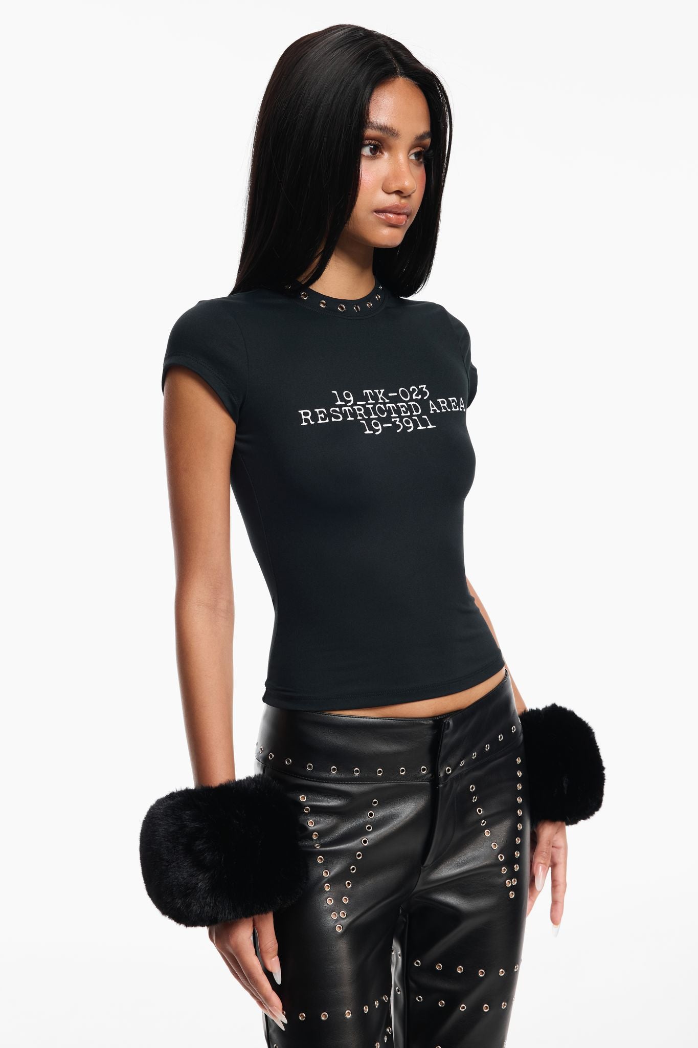 Minkra Faux-Fur Cuffs - Black