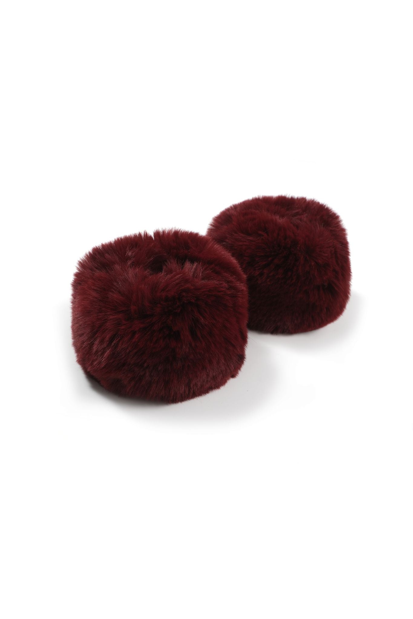 Minkra Faux Fur Cuffs - Burgundy